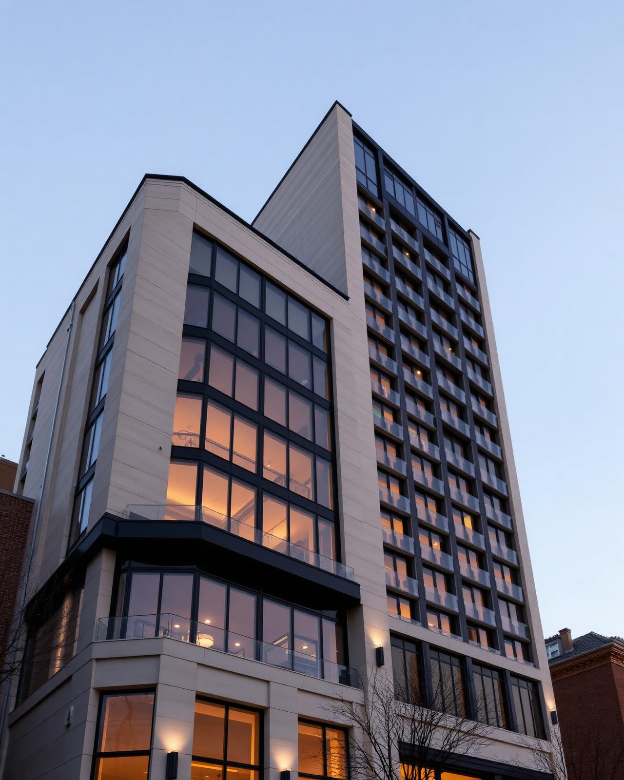 Modern luxury multifamily building